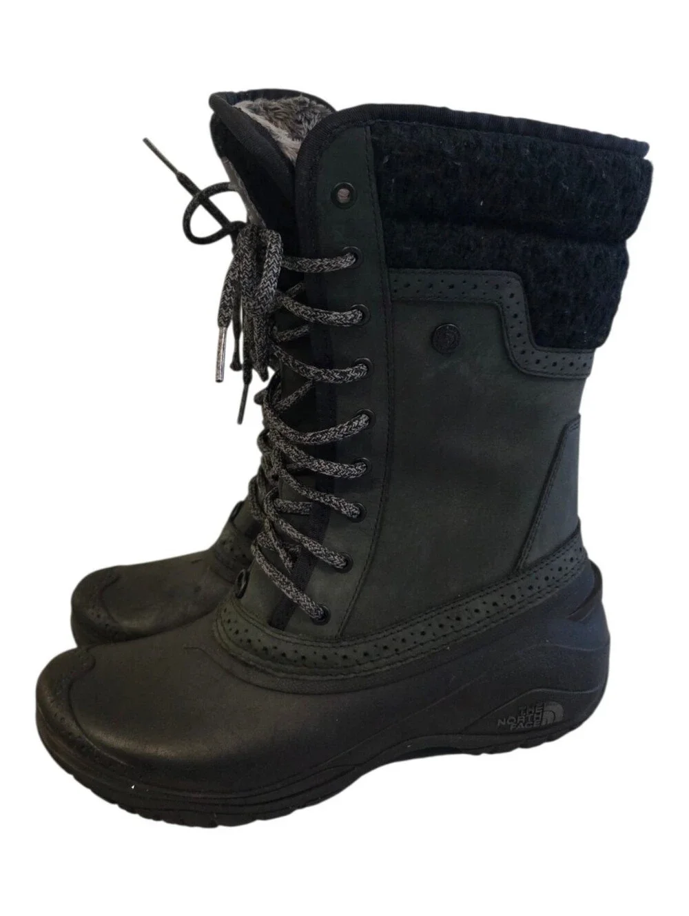 The North Face Shellista ll Mid Black Insulated Lace-Up Winter Boots 9
